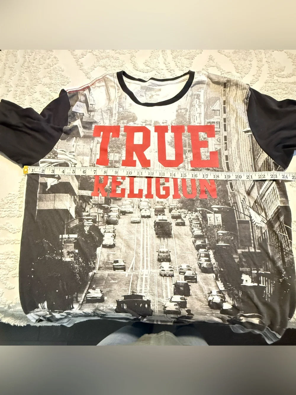 True Religion Black, White & Red Graphic Short-Sleeve Tee